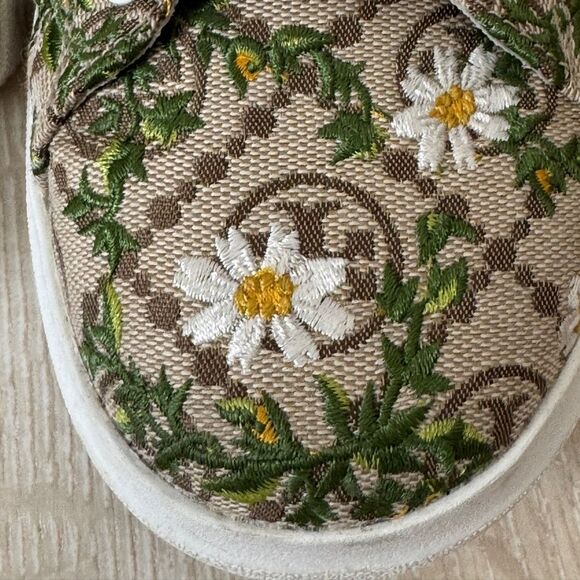 Tory Burch Women's T Monogram Howell Floral-embroidered Sneakers Size 7 - Picture 11 of 15